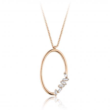 0.18 ct. Baget Pırlanta Kolye